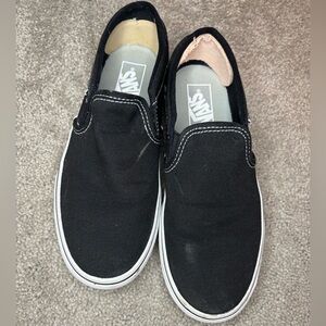 Vans Black Canvas Slip-On Platform Sneakers